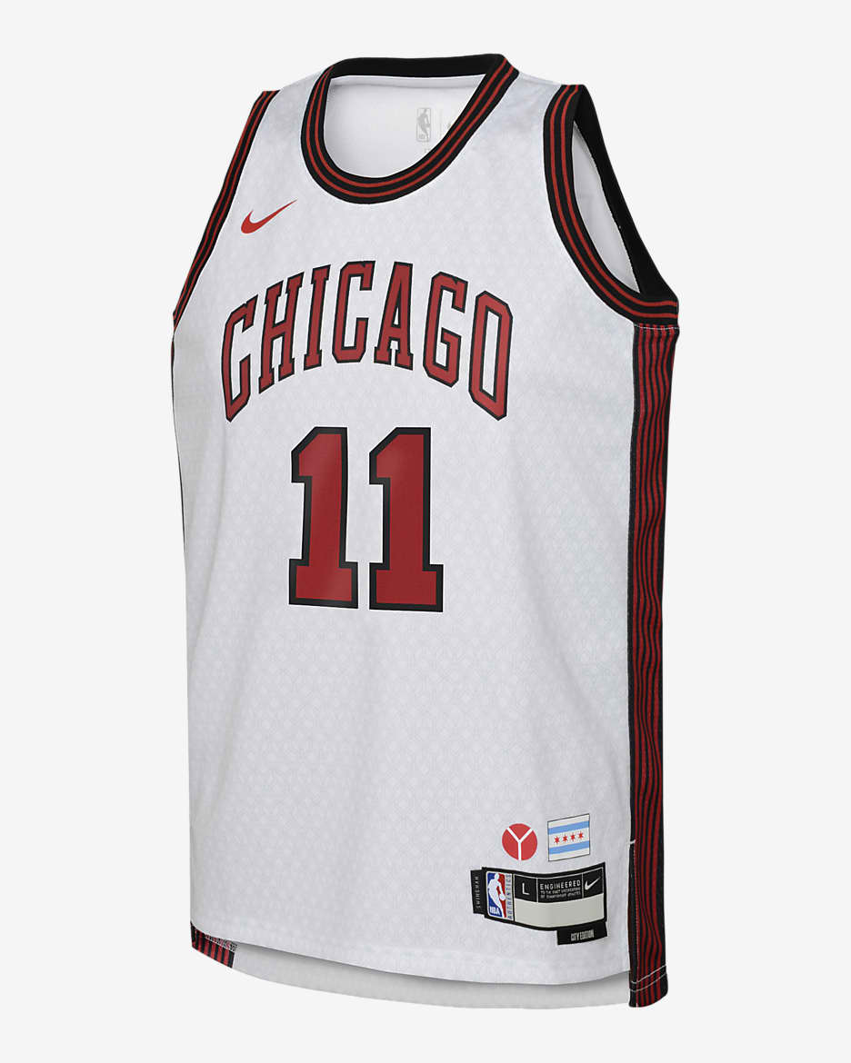 Demar Derozan Chicago Bulls City Edition Older Kids Nike Dri FIT NBA Swingman Jersey. Nike BE